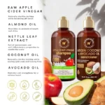 WOW Skin Science Apple Cider Vinegar Shampoo & Conditioner Set with Coconut & Avocado Oil